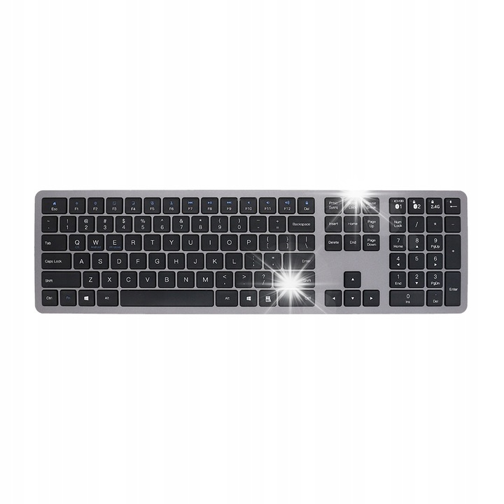 DUAL vezeték nélküli billentyűzet, Bluetooth/2.4GHz, fekete, 43,8x12,4x2cm