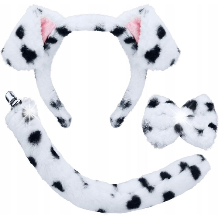 Set costum dalmatian, accesorii: opasa, funda, coada, unisex, universal