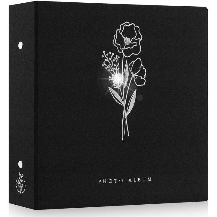 Album foto 1000 poze 10x15cm coperta din in natural, rezistent la apa, dimensiuni 34x31,5x9cm