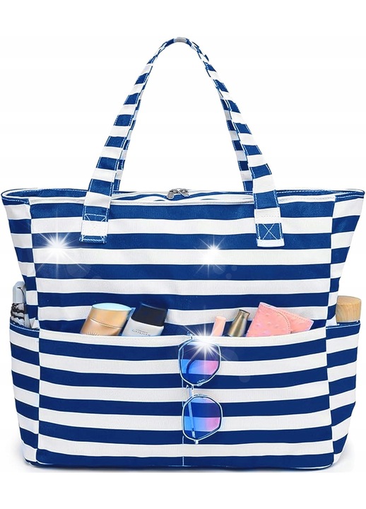 Geanta plaja mare, impermeabila, cu compartiment pentru lucruri umede, 44,5x40x20cm, 45 litri