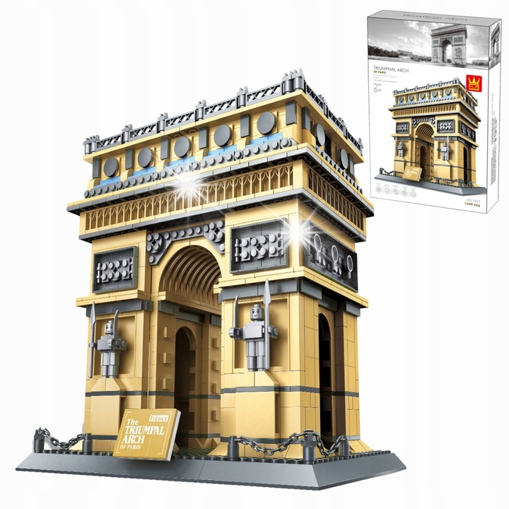 Конструктор Wange 5223 - Триумфална арка Париж, 1399 елемента, 27x17,5x27,4см