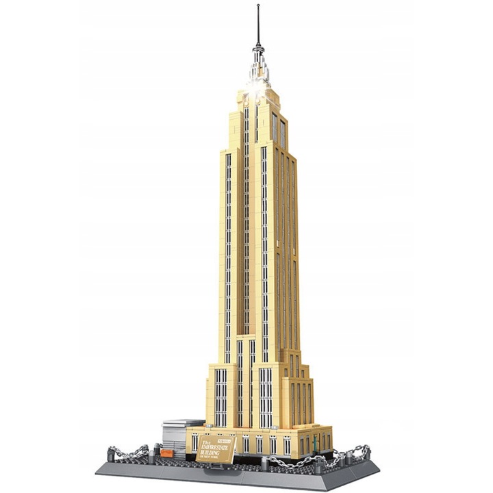 Set de constructie Wange 5212 Empire State Building, 1938 elemente, 27x17,5x59cm, ABS