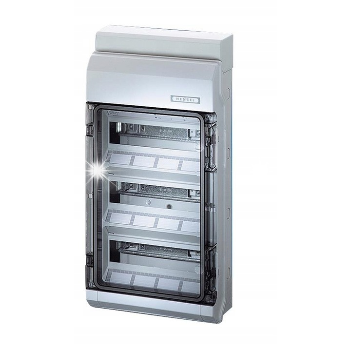 Hensel elektromos elosztószekrények, falon kívüli elosztószekrény 3x12, IP54, 295x583x129mm, szürke