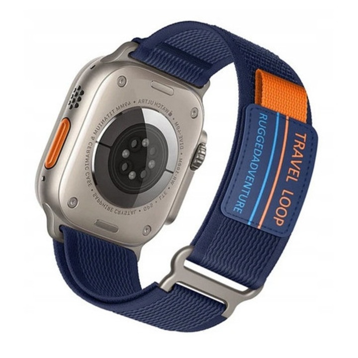 Pasek Nylon Alpine Loop RZAKcesoria pentru Apple Watch 42/44/45mm si Ultra 49mm, granat, universal, 25mm