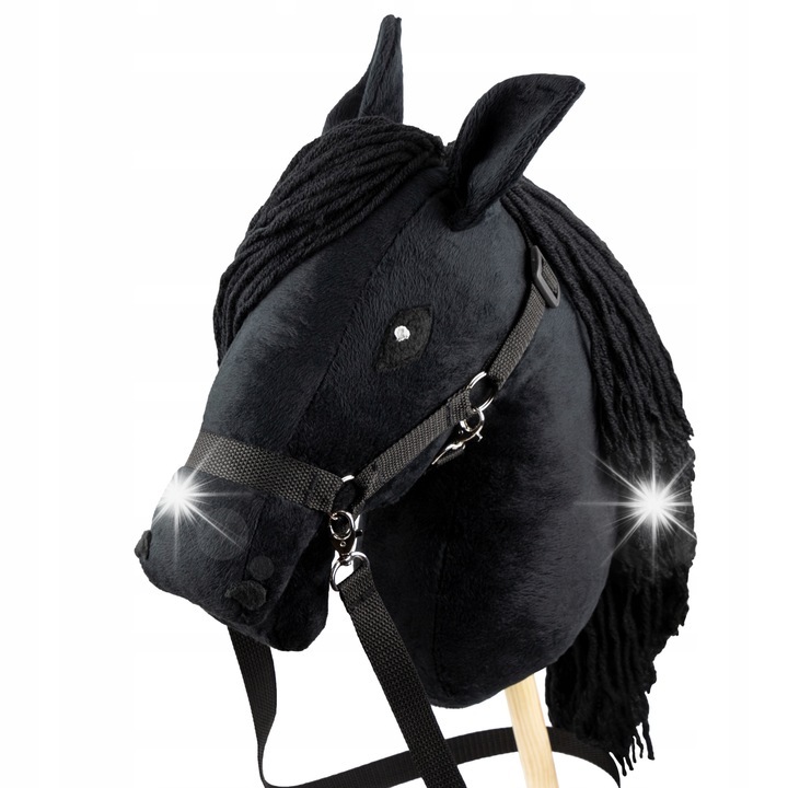Hobby Horse Skippi A3, kúp alakú rúdra szerelve, kantár és gyeplő szettel, 30x62cm, többszínű