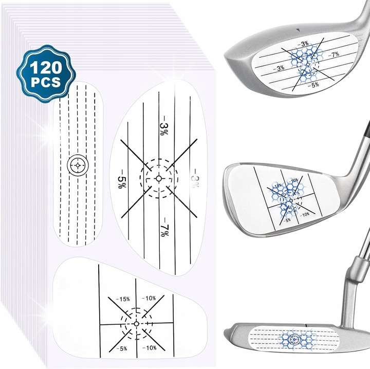 Set benzi de impact pentru crosiere de golf, 120 bucati, antrenament profesional, usor de aplicat, multicolor