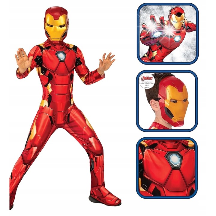 Костюм Iron Man за деца, многоцветен, 86-98см, комплект с маска