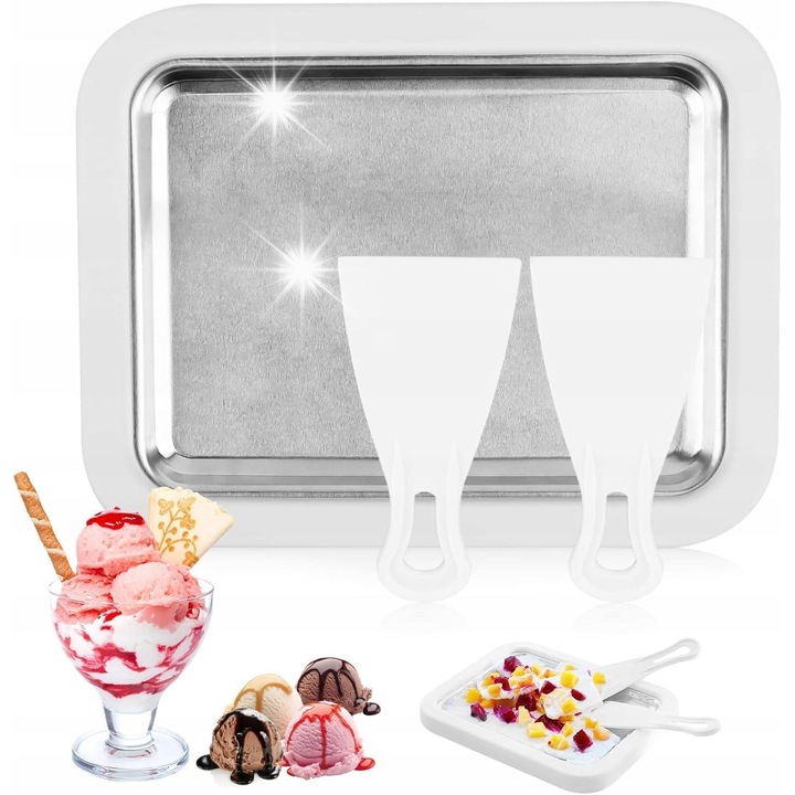 Masina de preparat inghetata, inox 304, set pentru deserturi, usoara si portabila, multicolor