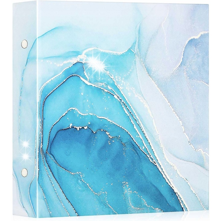 Album foto, 1000 poze, 31,5x33,8x8,9cm, albastru, piele premium