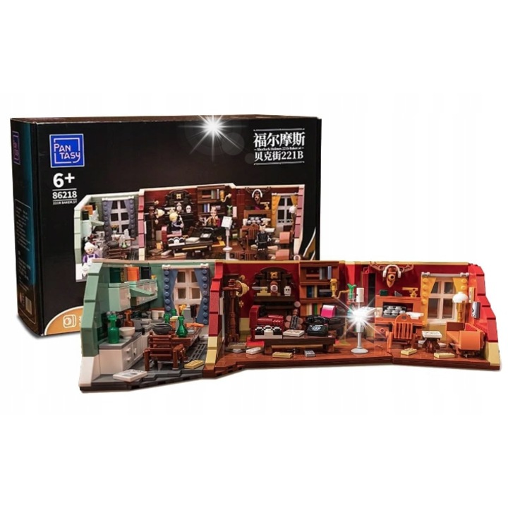 Set de constructie Pantasy Sherlock Holmes Apartament 221B, 35,5x19,5x9,3cm