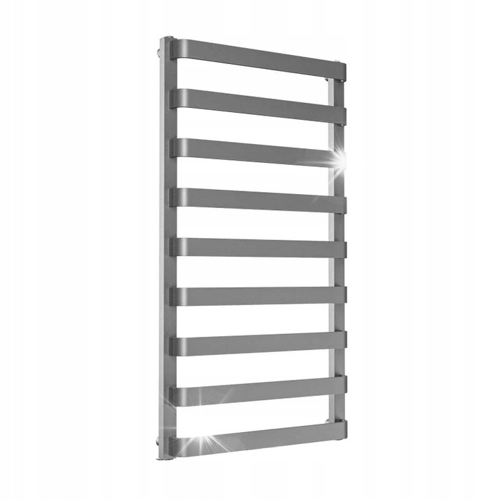 Calorifer decorativ pentru baie Warmtec MISMO, 54x127cm, argintiu, set cu accesorii de montaj