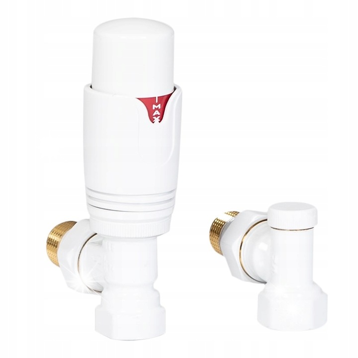 Set de valve termostatice pentru calorifere, Warmtec, alb, 1/2"