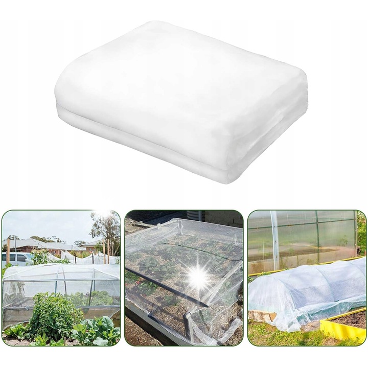 Защитна мрежа за растения, 3x6м, HDPE материал, защита срещу насекоми, екологична