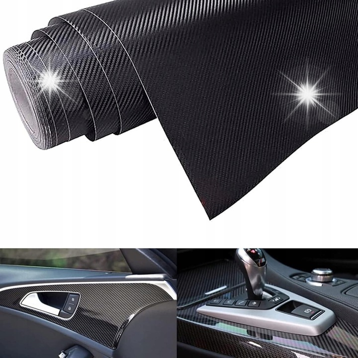 Folie auto carbon 6D autocolant, 150x30cm, rezistent la apa si UV
