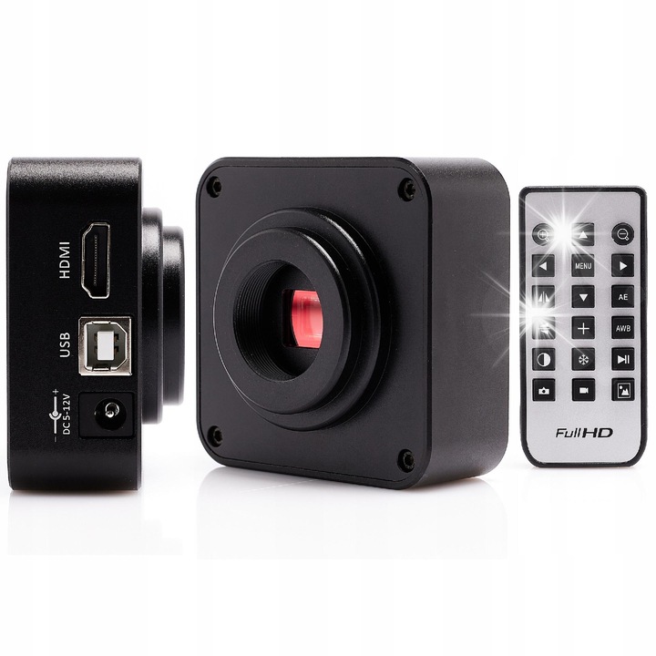 Techrebal 48MP mikroszkóp kamera, HDMI és USB, komplett szett kábelekkel és tápegységgel