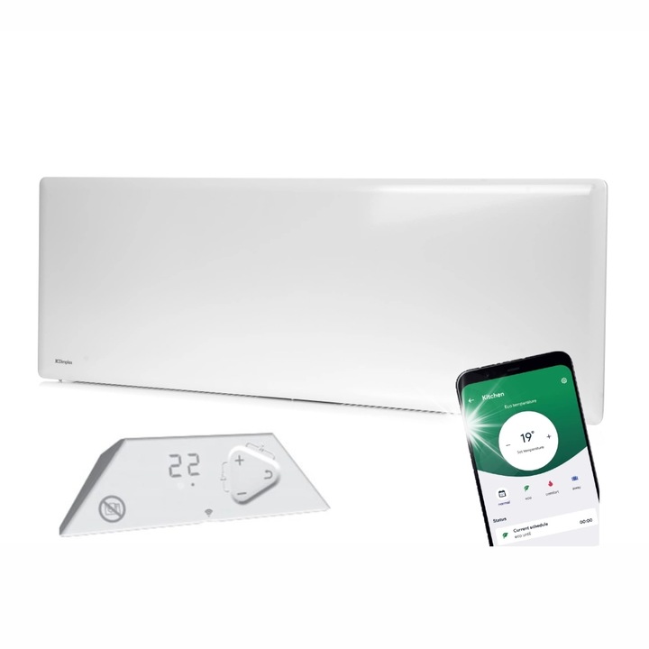 Convector electric Dimplex 1500W WiFi, termostat electronic, 102,5x40x9cm, alb