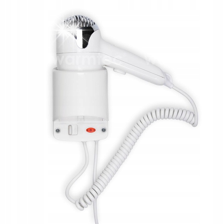 Szállodai hajszárító tartóval, Warmtec, 1400W, 230V, 0,64kg