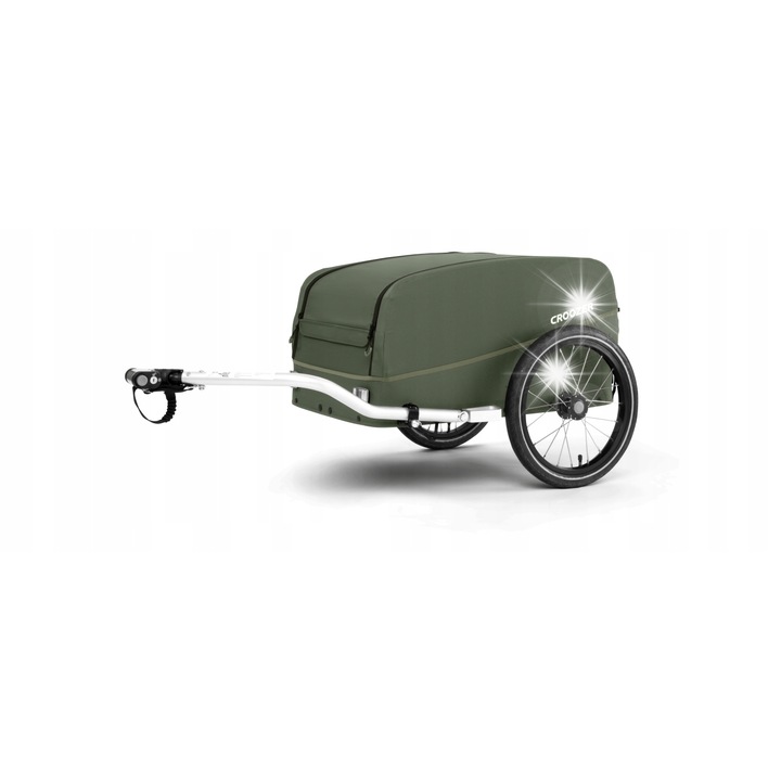 Croozer Kalle teherszállító utánfutó, 92L, 71x64x54cm, mohazöld, 16'' kerekekkel