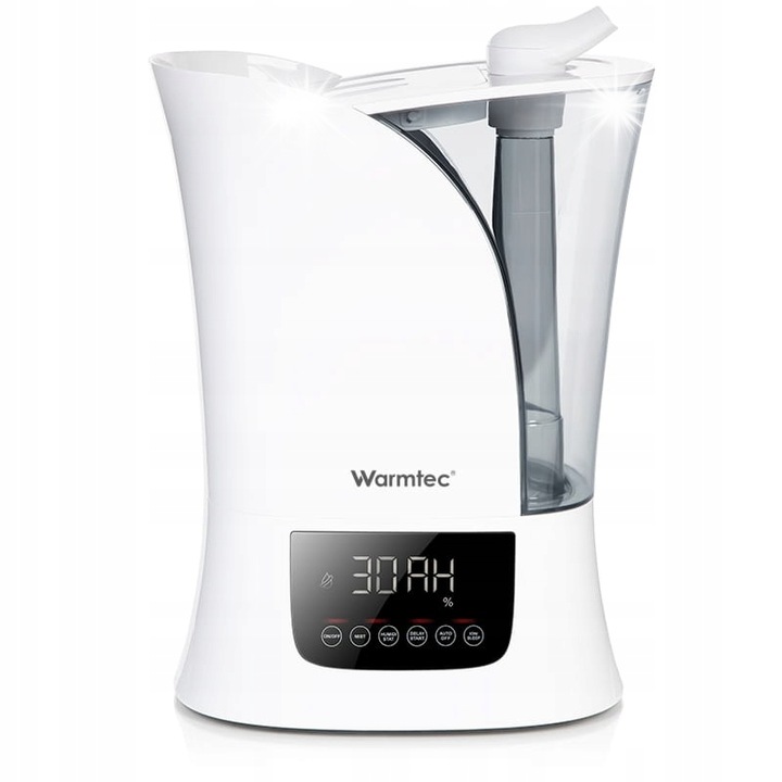 Warmtec Mist Up ultrahangos párásító, 300 ml/óra, 5 l tartály, fehér, 27x38x16 cm