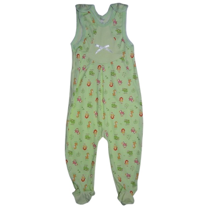 Salopeta fara maneci, cu botosei, model cu pentru baieti, Koala Bobas, Verde, 98 CM