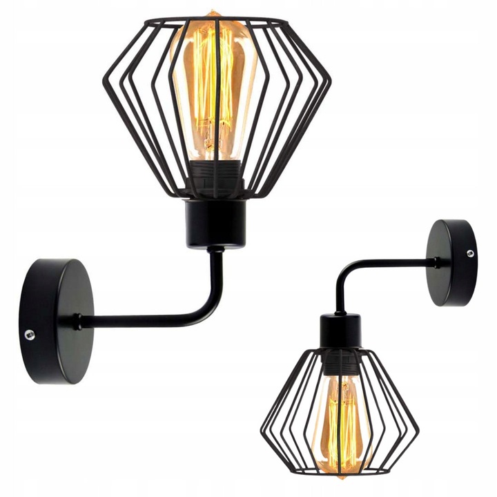 Аплик Volta Light Factory, модел Edge, 22x26,5см, черен, 1xE27, универсален монтаж