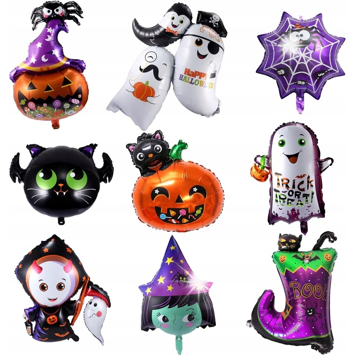 9 db Halloween Lufi Szett, Különböző Stílusok, Többszínű