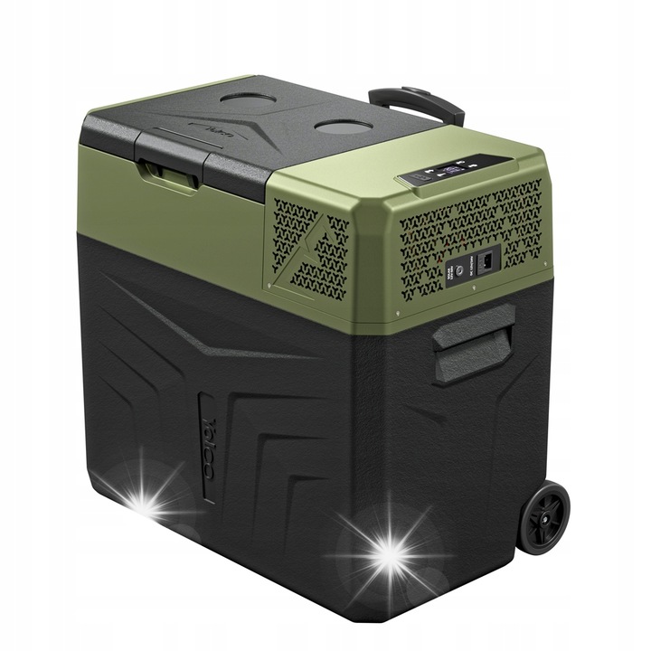 Yolco BCX50 kompresszoros hordozható hűtőszekrény, 47L, Bluetooth, zöld, 606x549x388mm