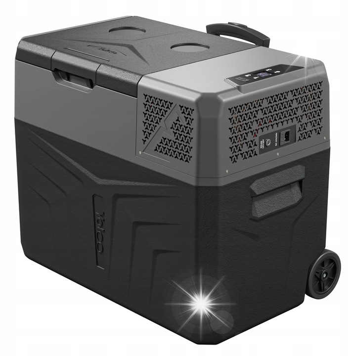 Yolco BCX40 autós hűtőszekrény, 39L, elektromos, fekete, 12V/24V, Bluetooth-szal, akkumulátoros tápellátás