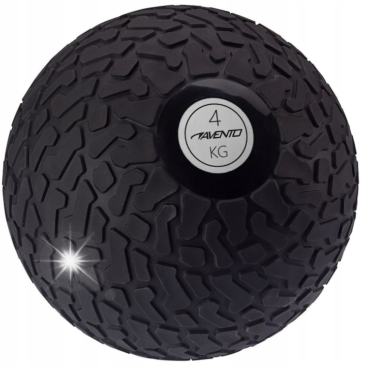 Фитнес топка Avento slam ball 4 кг, черна, 23 см, текстурирана повърхност