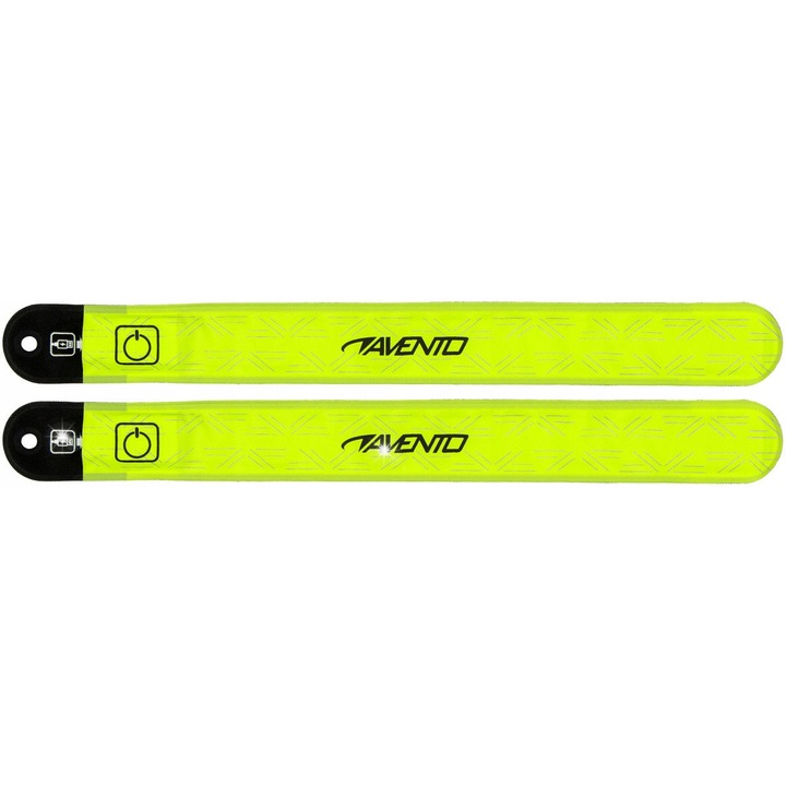 Avento LED fényvisszaverő öv szett, 35x4cm, vízálló, unisex, sárga és arany színek