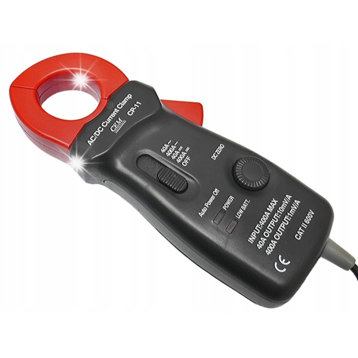 Токов/напреженов преобразувател CEM CP-11, 40/400A AC/DC, 1.6м кабел, 23мм макс. диаметър, пълен комплект