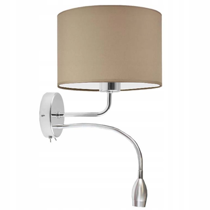 Аплик Volta Light Factory, хром, текстилен абажур, 25x25см, 1xE27, конфигурируем комплект