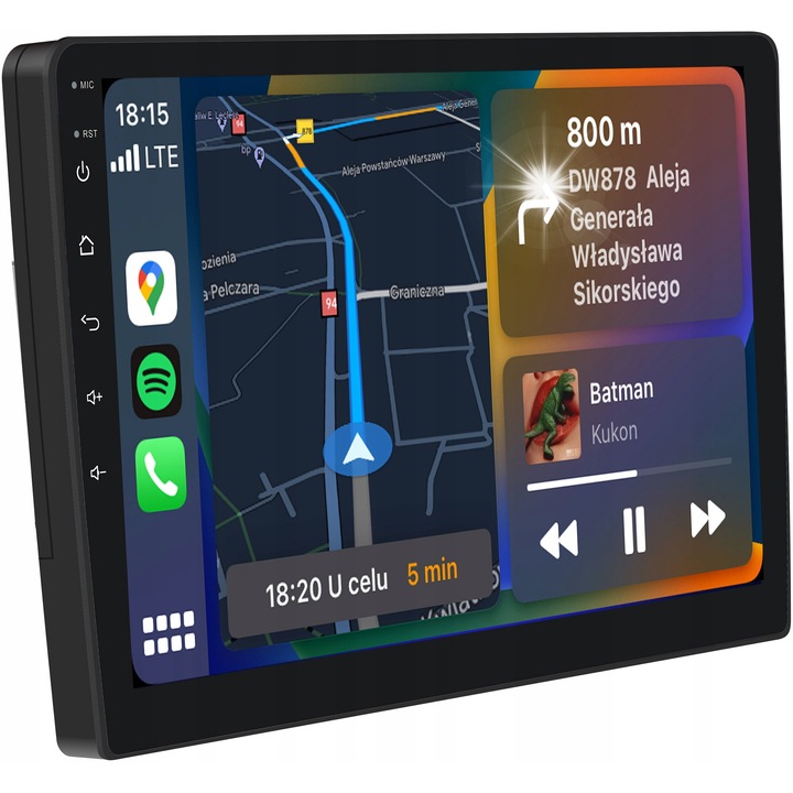 Vordon HX-100 autórádió, Bluetooth, 2 DIN, 4x60W, fekete, Skoda Octavia 2015-2021