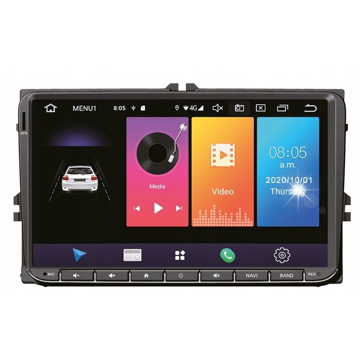 Vordon VW-910S 2DIN autórádió, Android 10, GPS, WiFi, 9'' LCD, tolatókamerával