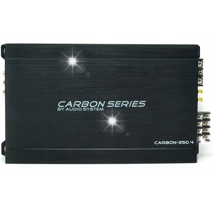 Audio System Carbon-240.4 4 csatornás erősítő, 4x60W RMS, 290x51x176mm, szett mellékelve