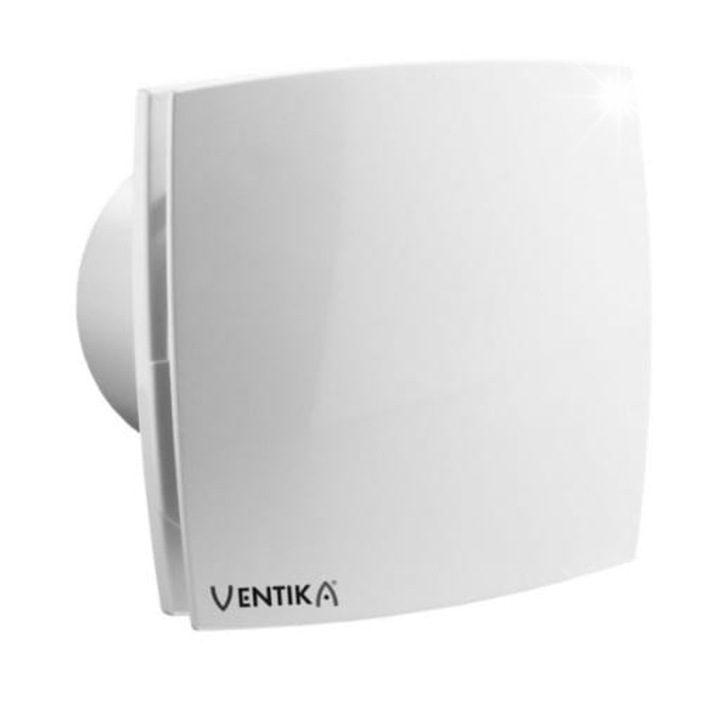 Ventilator de baie Ventika, model Modern, 10cm, 88m3/h, alb, 15,2x12x12,6cm