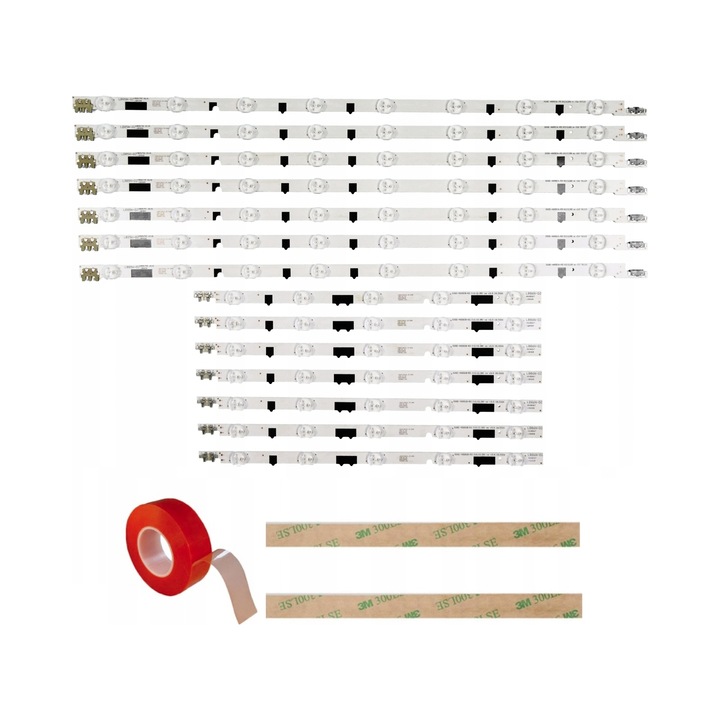 LED szalagok, Szynaka, komplett készlet 14 darab, 7x D2GE-400SCA-R3, 7x D2GE-400SCB-R3, többszínű