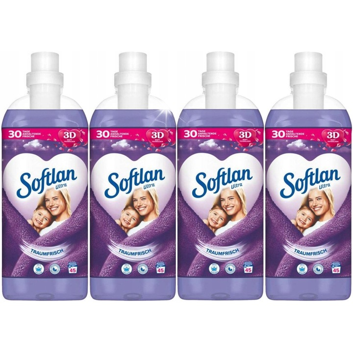 Омекотител Softlan 3D Ultra, 4л, свеж аромат, 180 пранета