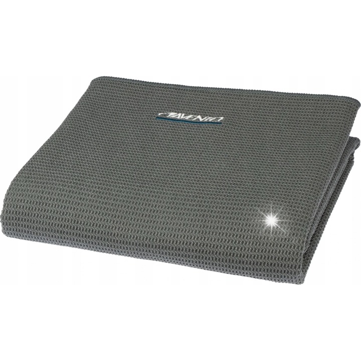 Prosop de yoga antiderapant Avento, 183x66cm, material moale, uscat rapid, nuante de gri si argintiu