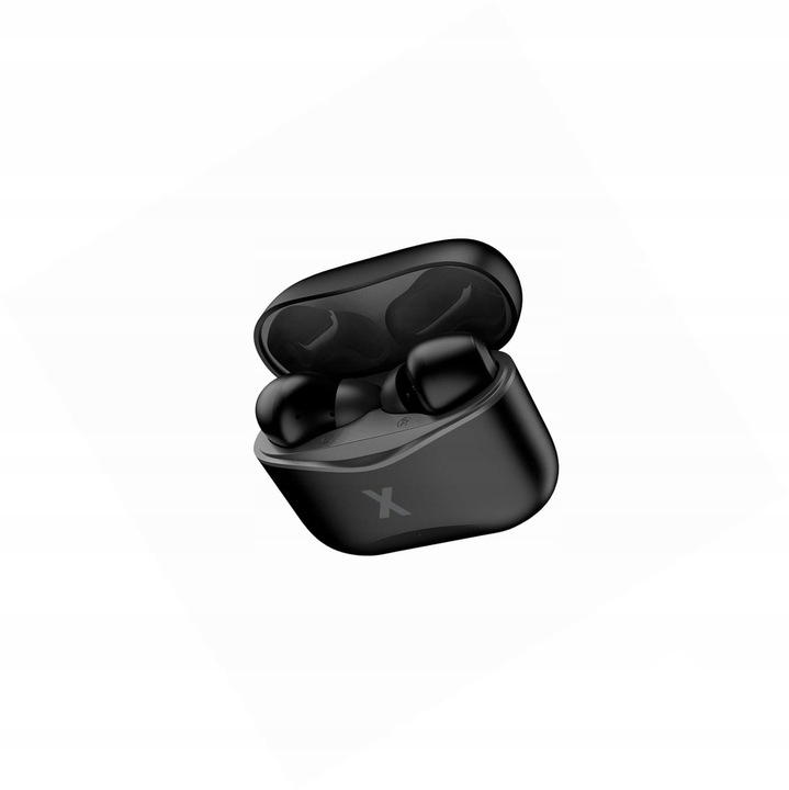 Maxlife TWS vezeték nélküli fülhallgató, bluetooth, fekete, USB-C töltőtokkal