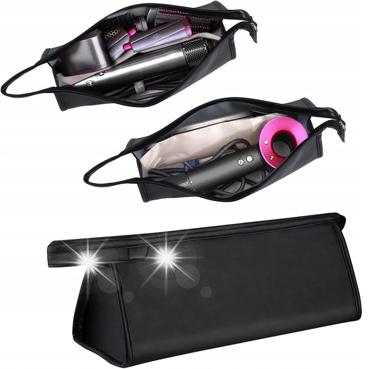 Etui transport pentru dispozitive de styling, compatibil cu Dyson Airwrap, Supersonic, Multistyler, waterproof, 35x14x12,5cm, negru
