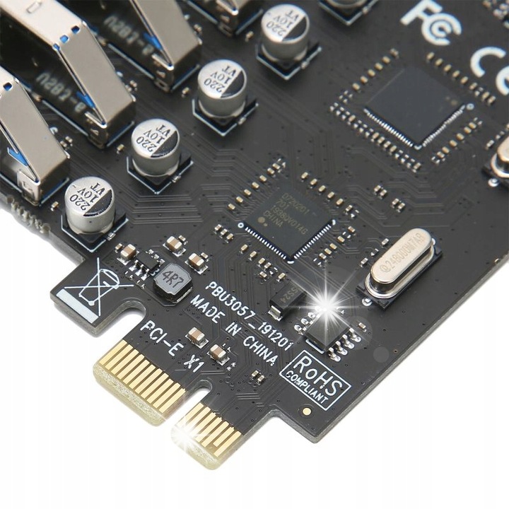 Адаптер PCI-E 1x към 7x USB 3.0, 5Gb/s, пълен комплект