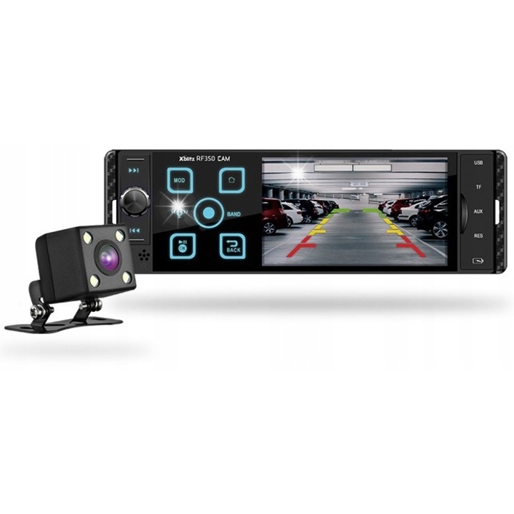 Xblitz RF350 CAM 1DIN LCD Bluetooth autórádió, tolatókamera, 2 USB port, 7 színű világítás