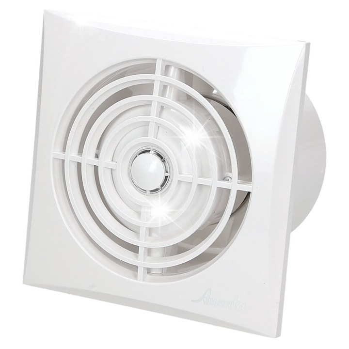 Awenta SILENCE ventilátor higrosztáttal, 125mm, beépíthető, ABS, IPX4, automata/manuális készlet