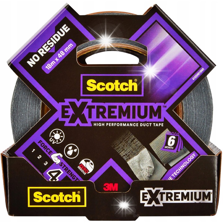 Banda adeziva Scotch, 18m x 48mm, gri, pentru reparatii temporare