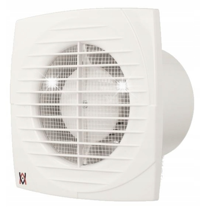 Ventilator Ventika Simple 100, cu higrostat si timer, 95m3/h, 100mm, alb