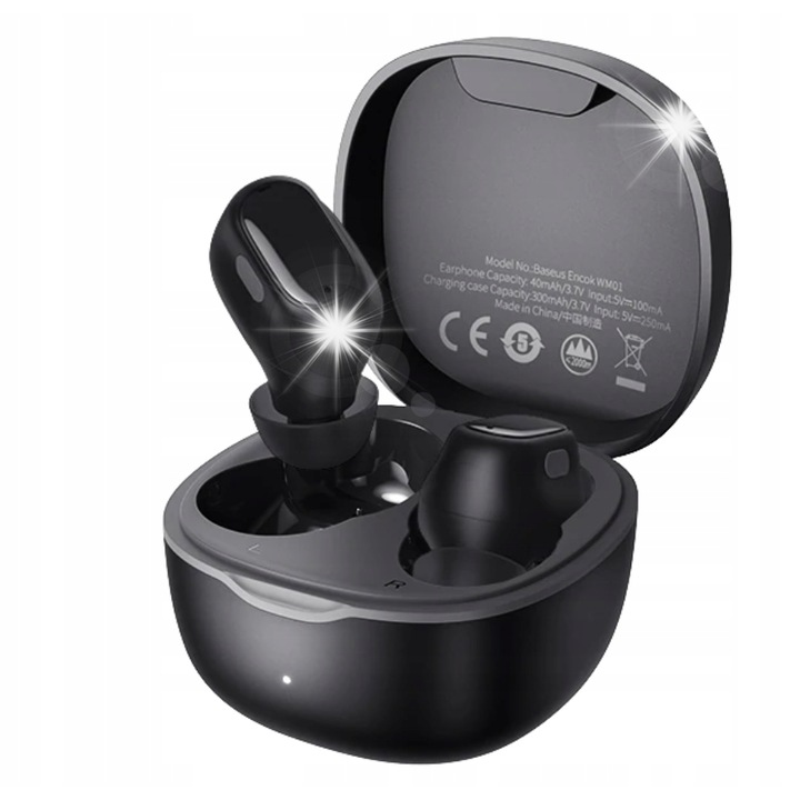 Encok WM01 vezeték nélküli fülhallgató, Bluetooth 5.0, 25 óra üzemidő, fekete