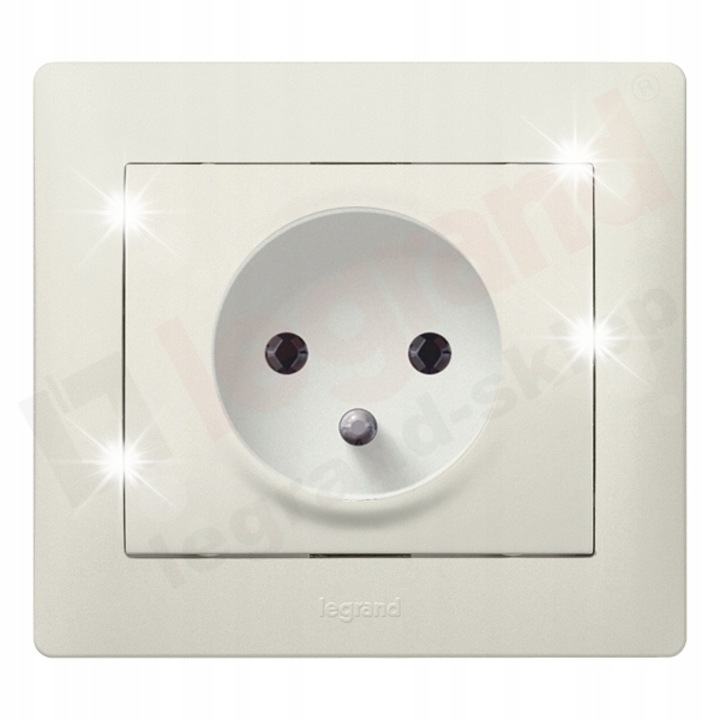 Контакти 2P+Z, LEGRAND, пълен комплект, бял, 16AX-250V