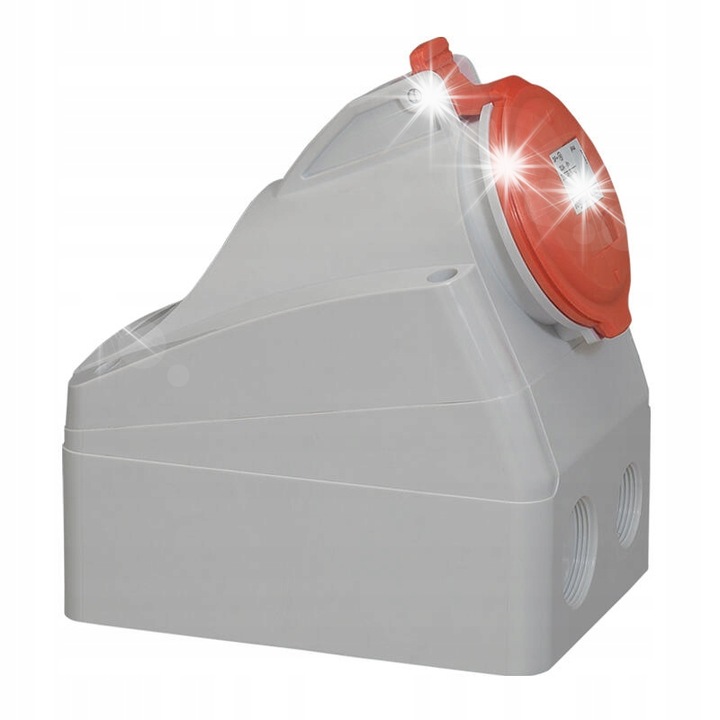 Електрически контакт 5P 32A 400V IP44 червен, тънък монтаж, TEMPRA PRO