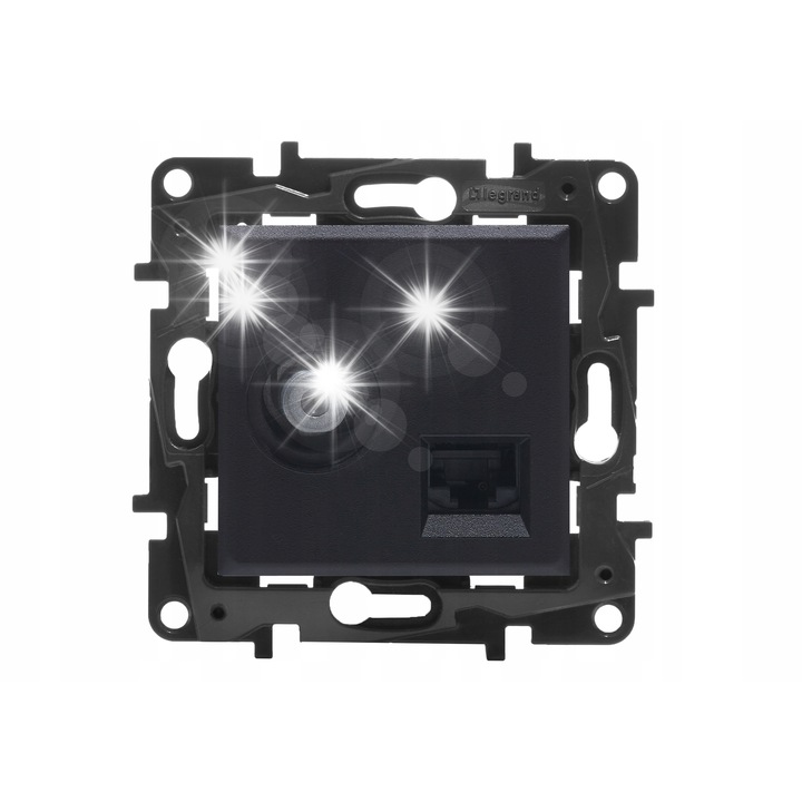 Комплект награди Legrand Niloe Step TV тип F + RJ45, черен